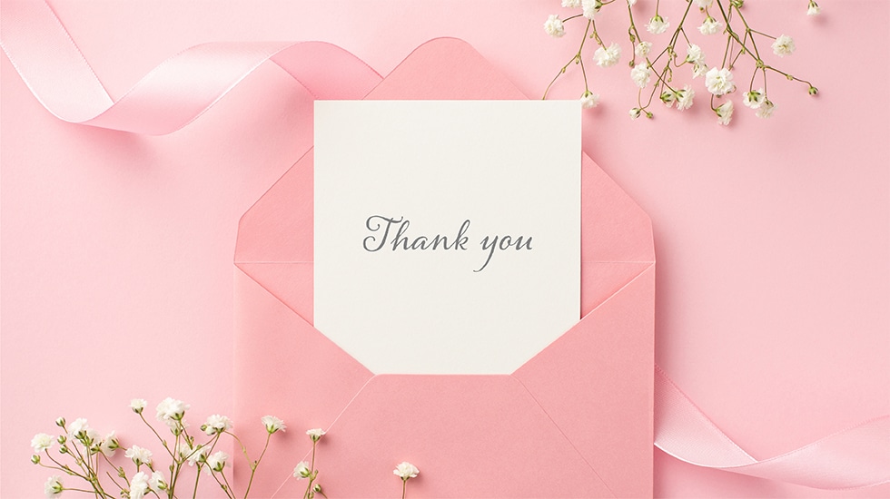 おふたりからシライシへ届いた「thanks letter」