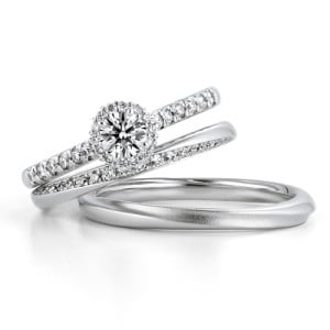 銀座ダイヤモンドシライシの婚約指輪と結婚指輪のセットリング「Bouquet」