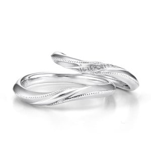 銀座ダイヤモンドシライシのミル打ちがある結婚指輪「creer5」