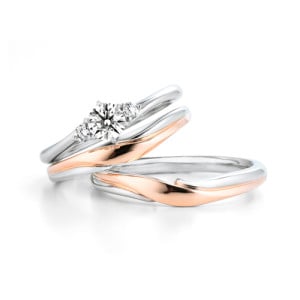 婚約指輪と結婚指輪、それぞれ色の違う組み合わせのイメージ