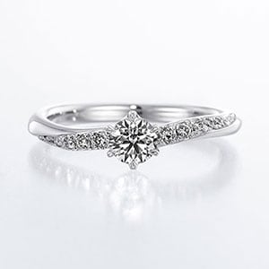 銀座ダイヤモンドシライシの婚約指輪（エンゲージリング）「ドロップス」